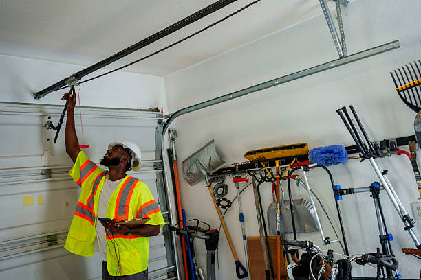 Professional Garage Door Panel Replacement technician working in Plymouth, MI